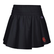 USC Trojans Women's Champion Black SC Interlock Tailgate Ruffle Woven Skirt